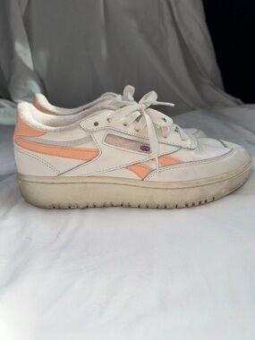 Reebok White Sneakers with Peach Trim